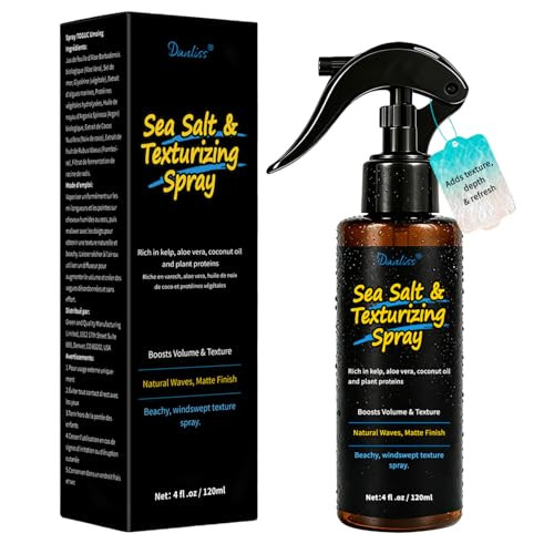 Danliss Natural Sea Salt Spray For Men Hair Surf With Kelp Aloe Vera And Plant Proteins Texturizing For Tousled Hair Adds Texture And Grit 4 Oz