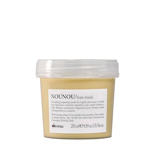 Davines Nounou Hair Mask Repairing Untangling Action For Highly-Processed Chemically Treated Dry Damaged Or Brittle Hair - Restores Hydration & Body With Tomato Extract Weightless 8.45 Fl Oz