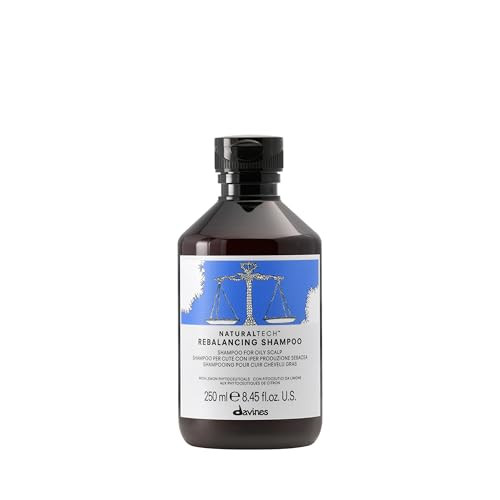 Davines Naturaltech Rebalancing Shampoo Normalizing & Oil Control For Oily Scalp - With Lemon Phytoceuticals - Deep Cleansing For Oily Hair & Scalp 8.45 Fl Oz