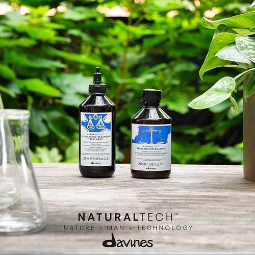 Davines Naturaltech Rebalancing Shampoo Normalizing & Oil Control For Oily Scalp - With Lemon Phytoceuticals - Deep Cleansing For Oily Hair & Scalp 8.45 Fl Oz