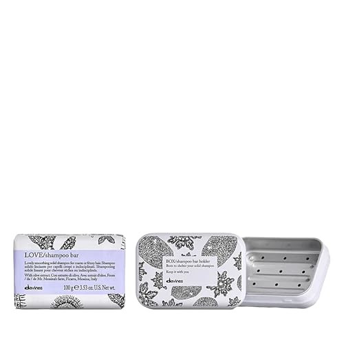 Bundle Of Davines Love Shampoo Bar For Frizzy Or Coarse Hair Add Softness Shine And Silky Texture 100 G. + Davines Shampoo Bar Holder 1 Ct