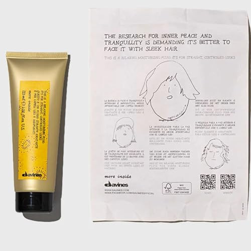 Davines This Is A Relaxing Moisturizing Fluid No Hold Straightening & Anti-Frizz - Smooths & Relaxes Curls - Adds Shine & Hydration 4.23 Fl Oz