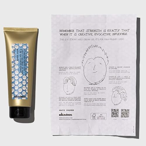 Davines This Is A Strong Hold Cream Gel Strong Hold Definition & Structure - Cream-Gel Hybrid For Wet Looks - Quick Drying & Residue Free 4.23 Fl Oz
