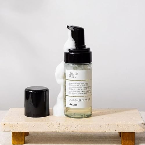 Davines Liquid Spell Reinforcing Bodifying Fluid Liquid-To-Foam Volumizing Treatment For Fine Or Sensitized Hair - Thickens & Strengthens Structure With Heat Protection - Weightless 4.23 Fl Oz