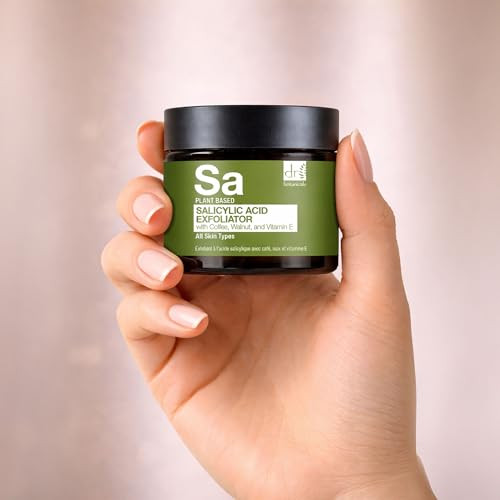 Dr Botanicals Salicylic Acid Face Exfoliator With Coffee Walnut & Vitamin E | Helps Reduce Blackheads And Smooth Skin Texture 2 Fl Oz