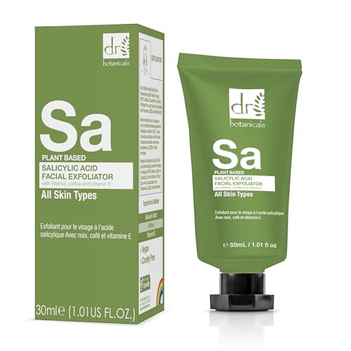 Dr Botanicals Skin Chemists Salicylic Acid Facial Serum | 2% Bha Exfoliant For Acne-Prone Skin | Clarifying & Brightening Treatment 1 Fl Oz
