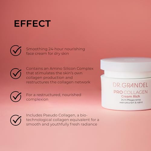 Dr. Grandel Pro Collagen Cream Rich Rich Care Product For The Face Neck And D Collet Smoothes The Skin Improves Elasticity And Firmness Without Animal Collagen For Dry Skin