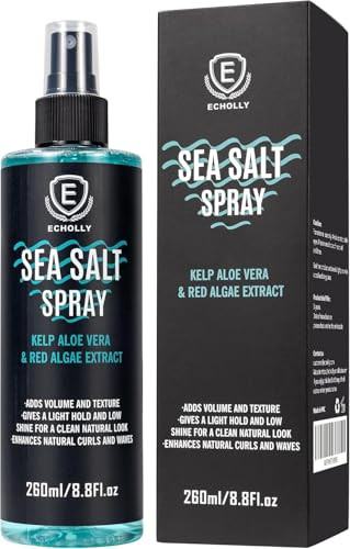 Echolly Sea Salt Spray For Men & Women-Volumizing & Textuirzing With KelpAloe Vera & Red Algae Extract-Matte Finish Lightweight For Natural Beach Waves8.8Oz/260Ml