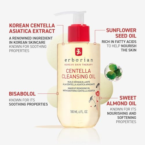 Erborian Cleansing Oil Gentle Makeup Remover With Centella Asiatica Known For Soothing Properties Hydrates & Supports Skin Barrier Korean Skincare
