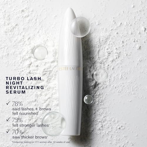Est E Lauder Turbo Lash Night Revitalizing Lash + Brow Serum With Hyaluronic Acid | Stronger & Thicker Looking Eyelashes & Brows 0.2 Fl Oz