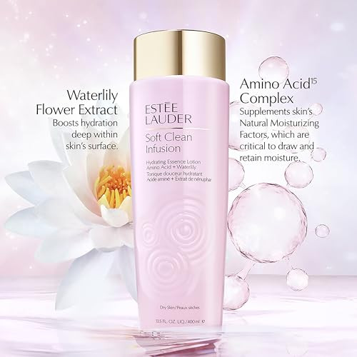 Est E Lauder Soft Clean Infusion Hydrating Skin Essence Face Lotion Toner With Amino Acid + Waterlily 13.5 Fl Oz