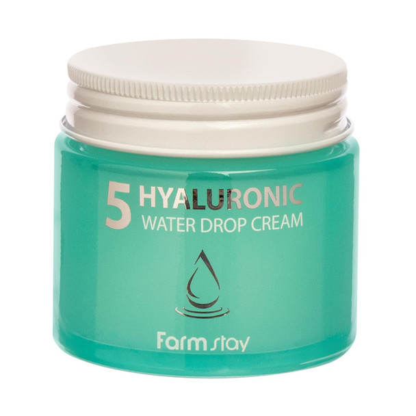 Farmstay Hyaluronic 5 Water Drop Cream - Hyaluronic Acid Cream For Full-Day Hydration - Moisturizing Face Cream For A Firm Plump Complexion 2.7 Oz