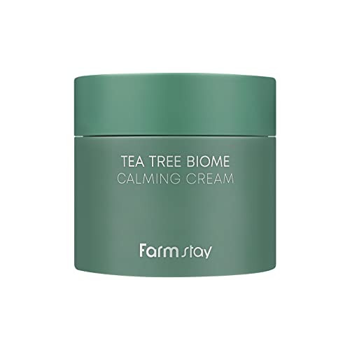 Farmstay Teatree Biome Calming Cream - Day & Night Daily Face Moisturizer Cream For Women & Men Calming & Hydrating Cream For Dry Sensitive Itchy Skin Acne Korean Skin Care 2.70 Fl. Oz / 80Ml