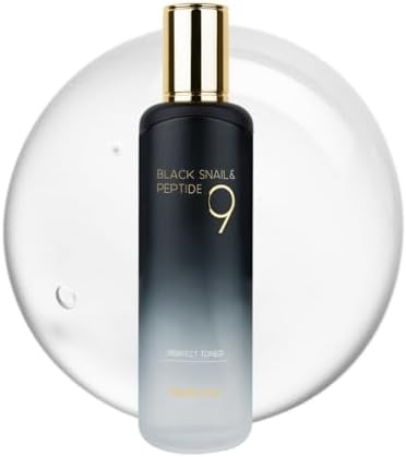 Farmstay Black Snail & Peptide 9 Perfect Toner Snail Mucin Toner For Elastic & Glow Skin Moisturizing & Anti-Aging Smooths & Refine Skin Texutre Korean Skin Care For Women & Men 4.05 Fl. Oz