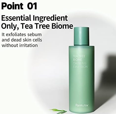 Farmstay Teatree Biome Calming TonerPure Moisturizing Daily Face Toner For Sensitive Skin With Cica Exfoliating Without Redness Deep HydrationKorean SkincareFor Men&WomenTeenagers 6.76 Fl.Oz
