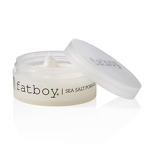 Fatboy Sea Salt Hair Pomade With Coconut Oil & Shea Butter Lightweight Hold For Texture Styling & Shine Tousled Beach Waves Finish Hair Care For All Hair Types Paraben Free Color Safe 2.6 Oz