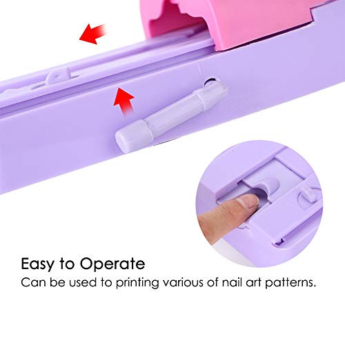 Filfeel Nail Art Pattern Printer Diy Stamper Manicure Printing Machine Printers Tool Set (1*Main Machine + 6*Pcs Of Stainless Steel Printed Templates + 1*User Manual )