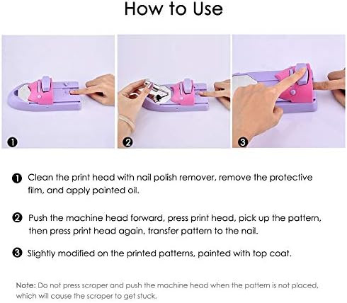 Flexman Professional Nail Art Diy Pattern Printing Machine Stamper Portable Nail Printer Manicure Tools With 6 Stainless Steel Templates