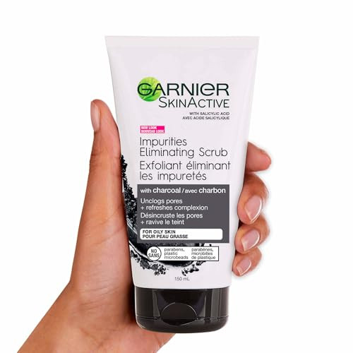 Garnier Skinactive Charcoal Blackhead Eliminating Scrub 5 Fl Oz (150Ml) 1 Count (Packaging Mary Vary)