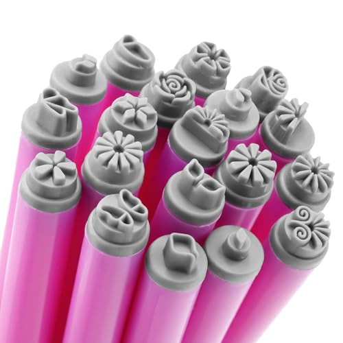 Gosknor 19Pcs Nail Stamp Art Pen Set Practical Nail Stamper Tools For Women Various Pattern Butterfly Snowflake Flower Nail Stamping Pen Nail Dotting Tool Ideal Nail Accessories For Home Diy