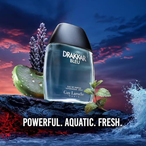 Guy Laroche Drakkar Bleu - Iconic Designer Fragrance - Powerful Aquatic & Fresh Eau De Parfum - Aquatic Foug Re - Long Lasting Mens Cologne - Day And Evening Scent 3.4 Fl Oz