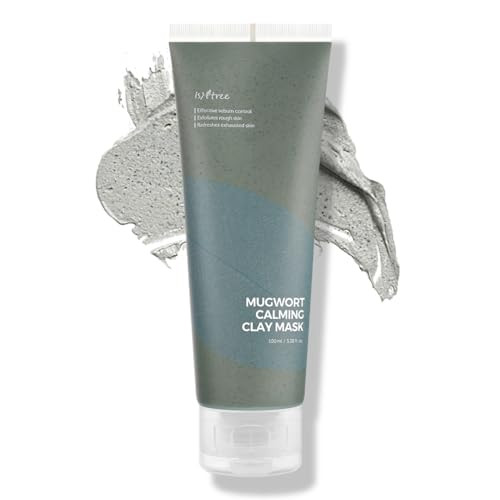 Isntree Mugwort Calming Clay Mask 100Ml 3.38 Fl.Oz | Korean Skincare | Deep Pore Cleansing & Sebum Control | Soothing Wash-Off Mask For Sensitive Skin | Exfoliates & Refines Texture