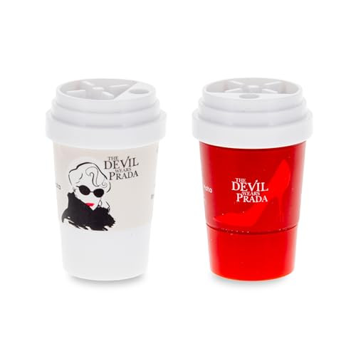 Mad Beauty The Devil Wears Prada Lip Balm Coffee Cup | Pack Of Two | Aloe Vera & Rose | Moisturising Lip Balm Set | Mad Beauty | Officially Licensed