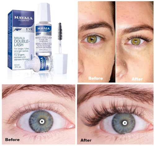 Mavala Double Lash Nutritive Eyelash Serum For The Appearance Of Longer Lashes Natural Looking Denser Lashes + Eyebrows 0.3 Ounce Bottle (1 Pack)