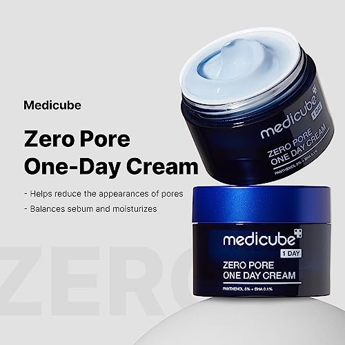 Medicube Zero Pore One-Day Cream 1.69 Fl.Oz - Visibly Smaller Pores Controls Excess Oil - Pore Refining Cream With Panthenol Salicylic Acid And Niacinamide - Korean Skincare