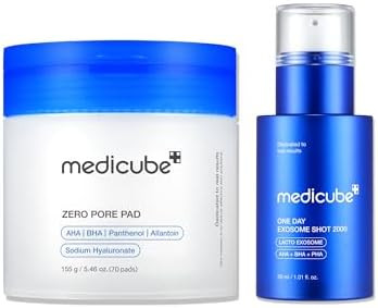 Medicube Daily Toner Pads With Exosome 2000 For Pore Care: Medicube Zero Pore Pads 2.0 And Zero Exosome Shot 2000 Ppm Spicule Facial Serum