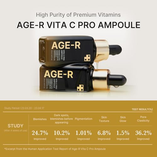 Medicube Age-R Vita C Pro Ampoule -Vitamin C Serum For Pigmentation Uneven Skin Tone And Hydration - Boost Absorption And Radiance By Up To 780% With Age-R Booster Pro