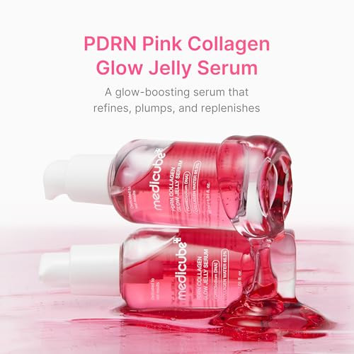 Medicube Pdrn Pink Collagen Glow Jelly Serum | Lightweight Water-Jelly For Plump & Supple Skin | Radiance & Elasticity Care With Pdrn Collagen Niacinamide | Korean Skin Care 1.01 Fl.Oz