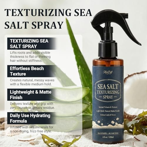 Melopuff Sea Salt Spray For Men & Women Hair Texturizing Spray For Volume & Thickening Matte Finish With Medium Hold Lightweight Non-Sticky Styling Spray For Fine Or Thin Hair