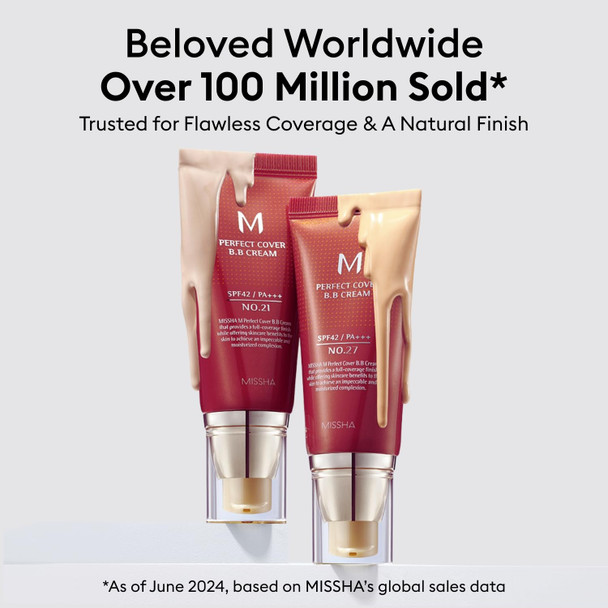 Missha M Perfect Cover Bb Cream #27 Spf 42 Pa+++ 50Ml-Lightweight Multi-Function High Coverage Makeup To Help Infuse Moisture For Firmer-Looking Skin With Reduction In Appearance Of Fine Lines