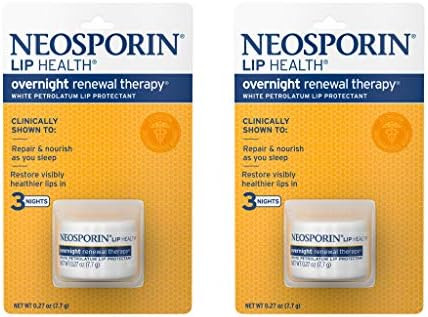 Neosporin Lip Health Overnight Healthy Lips Renewal Therapy Petrolatum Lip Protectant 0.27Oz. (Pack Of 2)