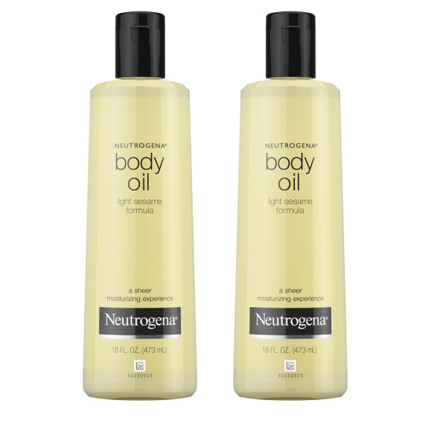 Neutrogena Body Oil Light Sesame Formula Twin Pack Of 16 Fl Oz Radiant Glow Moisturizer For Dry Skin Bath & Shower Oil For Smooth And Hydrated Skin