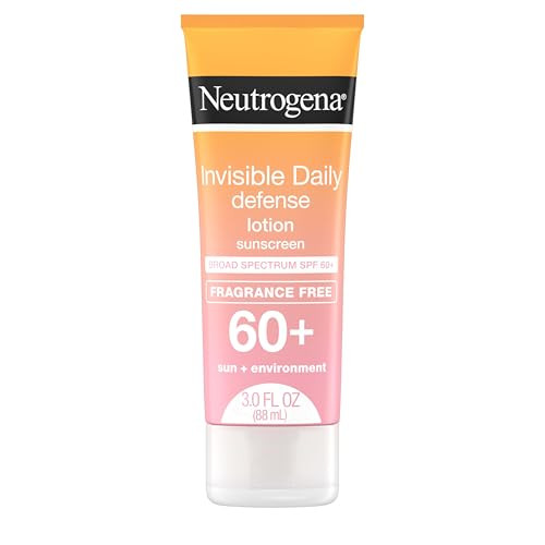 Neutrogena Invisible Daily Defense Fragrance-Free Sunscreen Lotion Broad Spectrum Spf 60+ Oxybenzone-Free & Water-Resistant Sun & Environmental Aggressor Protection 3.0 Fl. Oz