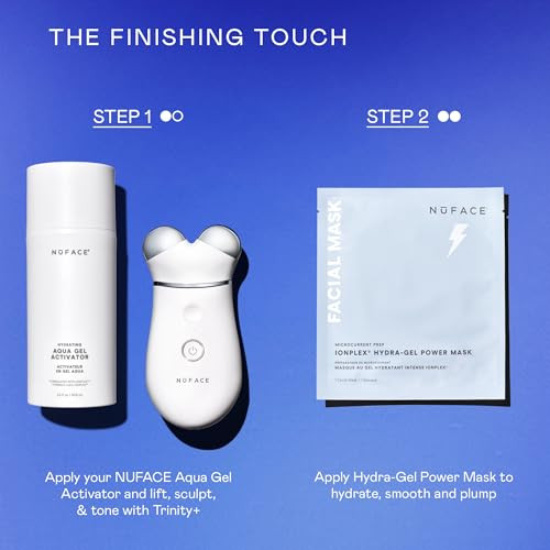 Nuface Ionplex Hydra-Gel Power Mask - Hydrating Korean Face Mask 2-Piece Cooling Skincare Sheets + Allantoin & Glycerin For Dewy Skin - Plumps & Smooths Fine Lines - Vegan K-Beauty 5 Count