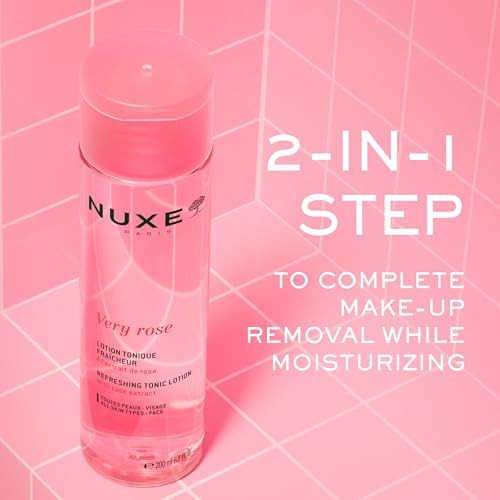 Nuxe Very Rose Refreshing Tonic Lotion. Facial Toner For Sensitive Skin With Rose Water 6.7 Fl Oz