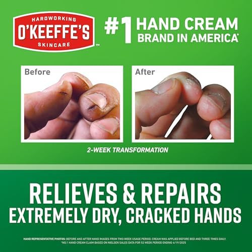 O'Keeffe'S Working Hands Hand Cream For Extreme Dryness - 6.8 Oz Value Size Jar (12 Pack) - Repairing Skincare For Cracked Dry Hands