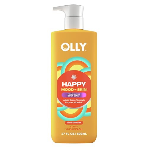 Olly Exfoliating Body Wash Happy Mood + Skin Jojoba Beads Pineapple Enzymes & Vitamin C To Exfoliate And Reveal Softer Glowing Skin 17 Fl Oz