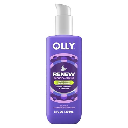 Olly Renew Body Lotion-Serum With Vitamin D Retinol & Botanicals Nourishing Cleanser For Skin Barrier Repair Deep Hydration Jasmine Bergamot Scent 8Oz