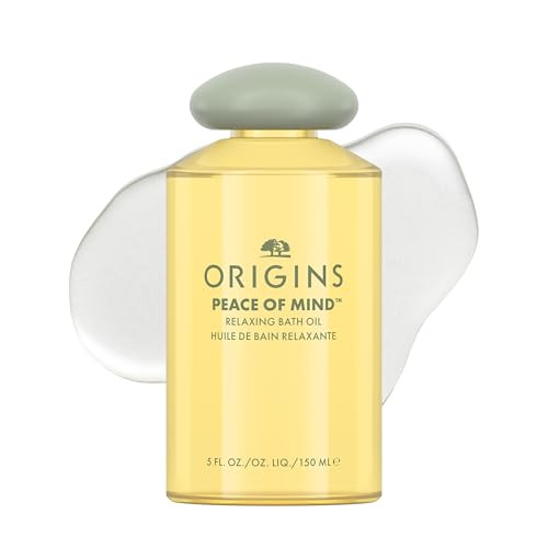 Origins Peace Of Mind Relaxing Bath Oil | Softens & Nourishes | With Peppermint Basil & Eucalyptus Aromatherapy Essential Oils 5 Fl Oz