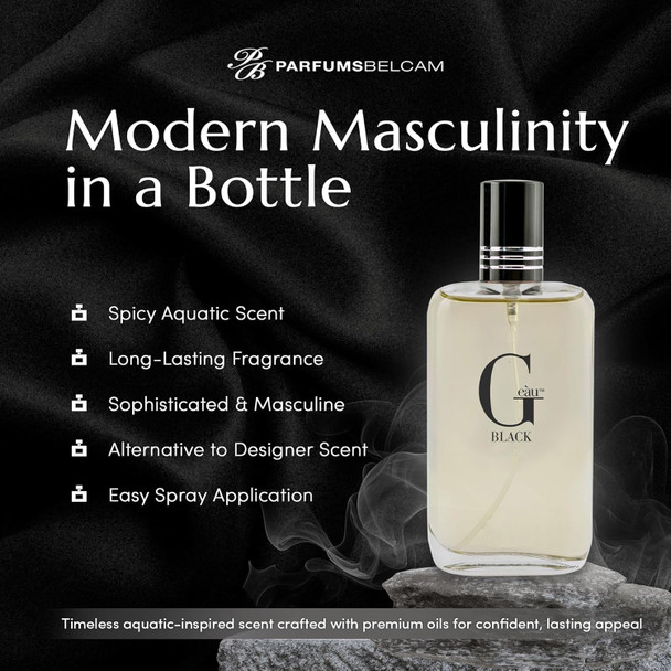 Pb Parfumsbelcam G E U Black Eau De Toilette Spray For Men 100 Ml Affordable Long-Lasting Fresh Aquatic Fragrance & Spicy Aquatic Scent With Sandalwood & Patchouli For Day & Night Use