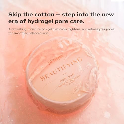 Petitfee Beautifying Pore Pad (30 Pieces) -Hydrogel Peach Pore Pads With Soluble Collagen Glutathione Bakuchiol Retinyl Palmitate For Smooth Skin Minimizing Pores