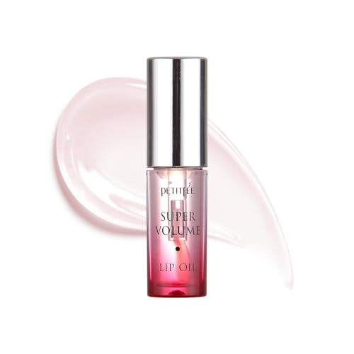 Petitfee Lip Oil Super Volume 0.10 Oz | Plumping Moisturizing Lips Plump Lip Oil With Herbal Ingredients Revitalizing Volumizing Nourishing Lips Non-Sticky Non-Artificial Colors