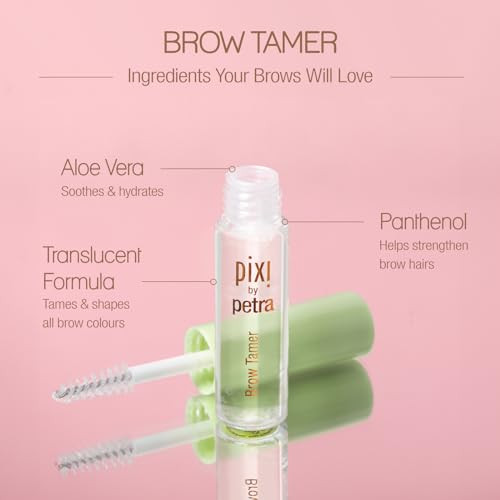 Pixi Beauty Brow Tamer Clear Eyebrow Gel Long-Wearing Translucent Brow Setting Gel With Aloe Vera And Panthenol Shapes Defines And Holds Brows Non-Crunchy Flexible Hold 4.5 Ml / 0.15 Fl Oz