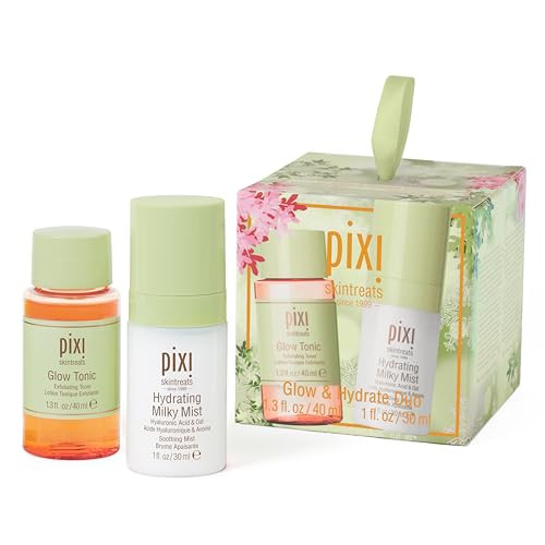 Pixi Beauty Glow Tonic + Hydrating Milky Mist Duo Ornament | Set Contains Petite Sizes Of Glow Tonic And Hydration Milky Mist In Holiday Ornament Box