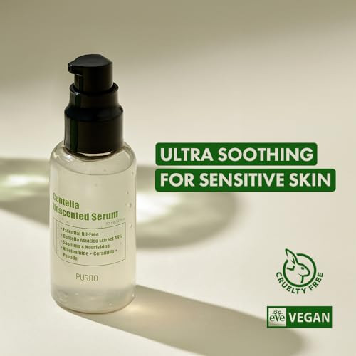 Purito Centella Unscented Serum For All Skin Types Ampoule Soothing Calming Facial Serum For Face Vegan & Cruelty-Free Korean Skin Care 60Ml 2Fl.Oz