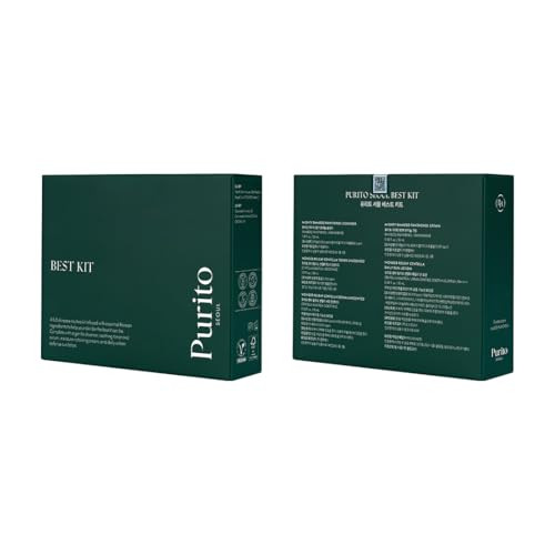 Purito Seoul Best Kit - Skincare Routine With Panthenol Cleanser & Cream Unscented Centella Serum & Toner For All Skin Types Set For Face Facial Serum K-Beauty 3.52 Fl. Oz